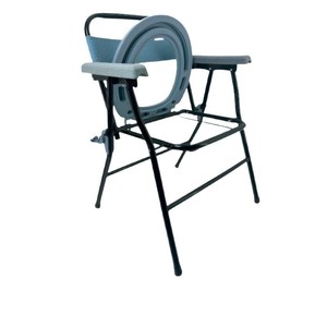 Foldable Commode Chair For Elderly Carbon Steel Multi Functional Home <b>Bath</b> Toilet <b>Seat</b> With Locking Clamp Design - Product Image 2