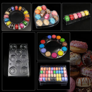 Vente chaude Boîte de présentation en plastique transparent pour macarons, plateau rectangulaire en PET, 40 macarons, emballage en gros - Product Image 4