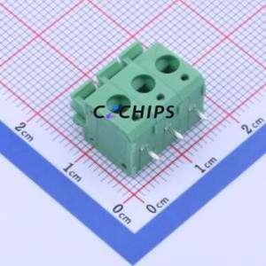 KF236-5.0-3P Spring Terminal Block Through hole Component (THT),P=5mm Connector 1x3P 5mm Green 3P - Product Image 1