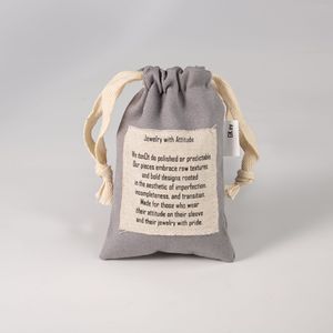 Custom Logo Woven Label Muslin Cotton Soft Drawstring Pouch <b>Recyclable</b> Perfume Soap Gift Dust <b>Bag</b> - Product Image 3