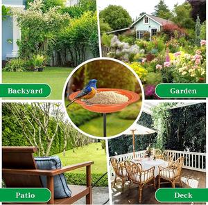 Support de bain pour oiseaux en métal cuivre pour l'extérieur, jardin, bassin martelé à la main, bols pour bains d'oiseaux avec piquet - Product Image 6