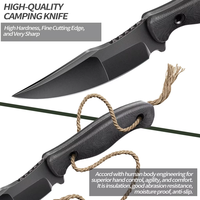 Couteau de chasse à lame fixe en acier inoxydable super tranchant personnalisable OEM de qualité usine pour le camping en plein air survie Nylon bricolage