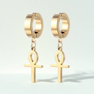 Новые простые и элегантные серьги-гвоздики подходят для мужчин. Серьги-гвоздики с модным крестообразным дизайном - Product Image 5