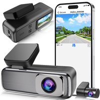 2K Q6 Dual Lens Dashcam DVR Enregistreur de voiture avant et arrière avec mode de stationnement de surveillance 24 heures et contrôle par application WiFi
