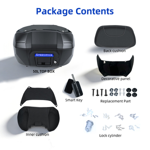 Top case de moto NSS750, étanche, installation rapide, bagage adaptable, capacité 50L pour Honda Forza750 sans supports de bagages arrière - Product Image 3