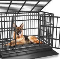 Grande cage pour animaux de compagnie, niche pour chien, cage en fil de fer, fabrication en gros, enclos en acier solide pliable