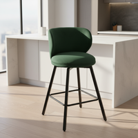 Tabourets de bar modernes de luxe 2026 avec structure métallique et revêtement en velours, hauteur comptoir, pour hôtel, salle à manger, bar à domicile, salon, pivotants et stables