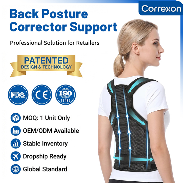 Posture Corrector Back Support Belt Lumbar Waist Brace for Lower Back Pain Relief and Fitness Training CE ISO FDA OEM