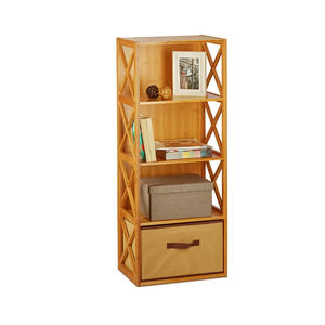 <span class=keywords><strong>Estante</strong></span> de Almacenamiento de Bambú Moderno Personalizado de 4 Niveles con Bolsa de Tela Plegable - Product Image 1