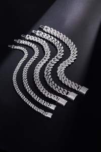 Women's Classic Style Christian Religious Sterling Silver Cuban <b>Bracelet</b> Fine Chain Link <b>Tennis</b> Bangle Moissanite Elegant Design - Product Image 5