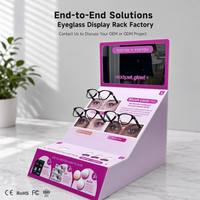 Présentoir de Comptoir Rose en Forme de A pour Lunettes avec Miroir Intégré et Emplacements pour Produits – Guide Pas à Pas