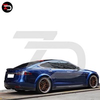 Prix de gros Kit de carrosserie personnalisé en fibre de carbone RZ pour Tesla Model S Spoiler Jupes latérales Fender Flares Lèvre arrière