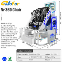 Machine de jeu virtuel d'intérieur pour parc d'attractions, simulateur de chaise VR 360 double, machine de jeu d'arcade
