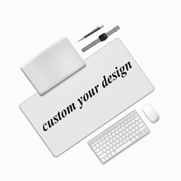 Grand tapis de bureau personnalisé en cuir PU/PVC tapis de bureau étanche tapis de souris pour clavier tapis de jeu antidérapant avec votre logo et votre design