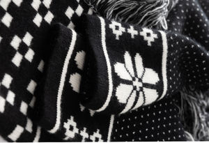 Autunno inverno garanzia di qualità <span class=keywords><strong>Oversize</strong></span> sciolto nuovo Design donna classico <span class=keywords><strong>nero</strong></span> bianco geometrico <span class=keywords><strong>Cardigan</strong></span> Jacquard - Product Image 6