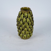 Vase décoratif de table en céramique et porcelaine Lian Da fait main, motif feuille 3D en relief, style Art Déco, écologique, multifonctionnel, vente en gros