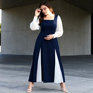 Vente en gros de robes Abaya élégantes et modestes de haute qualité en polyester de couleur unie personnalisées pour femmes musulmanes - Product Image 4