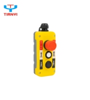 Unité manuelle T-2W pour hayon élévateur, boîtier de commande 3 trous, 1 bouton d'arrêt d'urgence jaune, produits industriels, longue durée de vie, haute qualité, 2NO 1NC