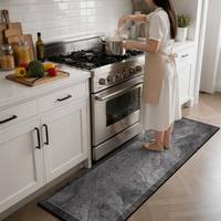 Tapis de cuisine en boue de diatomées à dos en caoutchouc écologique, motif Vortex Novelty Print Illusion d'Optique, pour usage domestique sur sol.