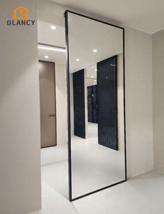 Portes coulissantes <span class=keywords><strong>en</strong></span> <span class=keywords><strong>verre</strong></span> miroir ultra-minces <span class=keywords><strong>en</strong></span> aluminium <span class=keywords><strong>sur</strong></span> <span class=keywords><strong>mesure</strong></span>, sans rail, <span class=keywords><strong>porte</strong></span> invisible, double vitrage, <span class=keywords><strong>porte</strong></span> <span class=keywords><strong>en</strong></span> <span class=keywords><strong>verre</strong></span> cachée - Product Image 2