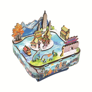 Yunnan Impressie Muziekdoos Nationale Mode Stad Schilderachtige Plek Souvenir Creatieve Dynamische Muziekdoos Houten 3d Puzzel Model - Product Image 2