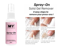 MyBeautyNails OEM Marque Privée Vaporisateur Liquide Dissolvant Gel Solide Colle Gel UV Gel à Ongles à Coller Dissolvant Sans Acétone Ongles