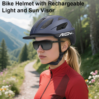 Casque urbain personnalisable vélo de route scooter de banlieue avec vélo léger casque de cycliste avec visière et feu arrière rouge