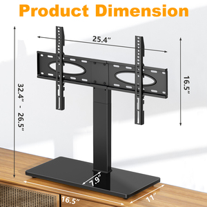 TAVR Base de support <span class=keywords><strong>TV</strong></span> universelle ultra résistante pour téléviseurs de 37 à 75 pouces pouvant supporter jusqu'à 110 lb, support <span class=keywords><strong>TV</strong></span> de table robuste et réglable en hauteur - Product Image 3