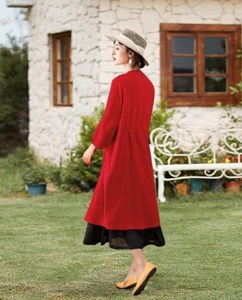 Women's Linen/Cotton Regular Fit <b>Maxi</b> <b>Dress</b> Open Front Coat Solid Pattern Casual Spring <b>Plain</b> Dyed Custom Plus Size OEM/ODM - Product Image 2