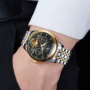 Reloj Mecánico Automático de Lujo para Hombre, Esqueleto, Luminoso, Fase Lunar, Tourbillon Multirrotatorio, Puntero, 20mm, Carnival Relojes - Product Image 3