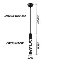 Lampe LED suspendue cylindrique à la forme d'un Tube, lumière à intensité réglable, design moderne, luminaire décoratif d'intérieur, idéal pour une cuisine, une salle à manger, une boutique ou un Bar