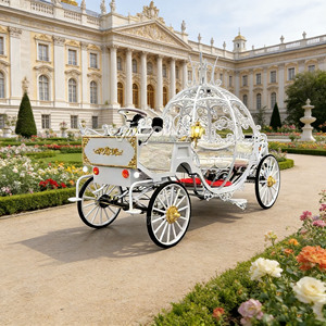 European Style Hollow Pumpkin Carriage Horse Drawn Cinderella <b>Coach</b> for Wedding Party - Product Image 1