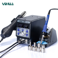 Station de soudage numérique à air chaud YIHUA 899D-II LED 2-en-1 avec fer à souder, sécurisée ESD pour reprise de composants CMS