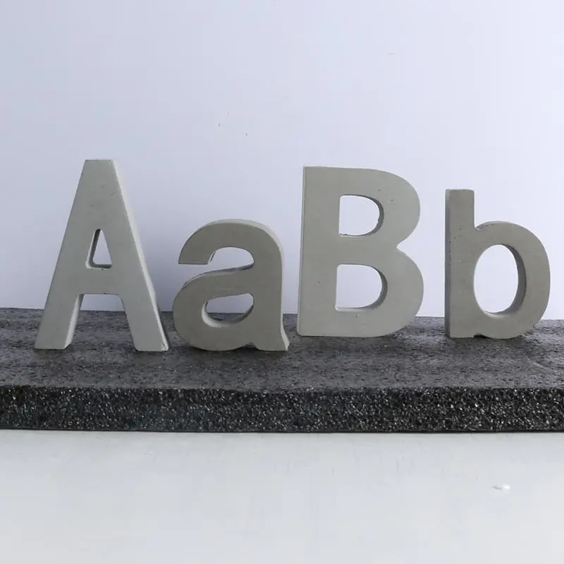 대문자 디자인 실리콘 편지 금형 콘크리트 장식 홈 장식 만들기