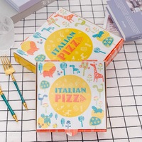 Boîte à pizza en carton blanc imprimé offset, laminée, à 3 couches, ondulée, facile à assembler, pliable, pour la livraison de pizzas