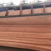 Placage de bois naturel écologique en okoumé du Gabon, coupe rotative, texture lisse pour applications de surface décorative de meubles en contreplaqué