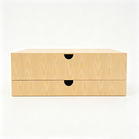 Boîte cadeau minimaliste en papier rigide à grain de bois, écologique, à deux tiroirs, pour emballages de maquillage et de parfums, idéale pour les cadeaux d'entreprise