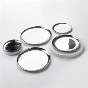 Vòng Thép Không Gỉ Nickel Mạ Thực Phẩm Phục Vụ Khay Sáng Bạc Khay Đặt Nhà Máy Bán Buôn Giá Rẻ Khay Cho Đám Cưới Khách Sạn Thanh