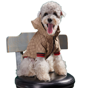 Sudadera con capucha informal de poliéster con estampado de diamantes para invierno y verano, con cremallera, para <span class=keywords><strong>cachorros</strong></span> de Teddy, Bichón Frisé, <span class=keywords><strong>Schnauzer</strong></span> y Bulldog. - Product Image 1