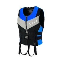 Gilet de sauvetage en néoprène personnalisé pour adulte, veste de flottabilité réfléchissante en mousse, fermeture éclair avant, doubles boucles pour jet ski, wakeboard, kayak