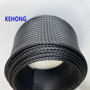 Hitzebeständiger, dehnbarer PET-Geflechtschlauch zum Kabelschutz, Schwarz - Product Image 6