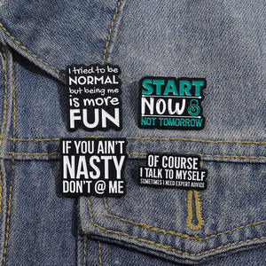 Motiverende Emaille Pin Custom Zwarte Brief Badge Groothandel School Uniform Broches Revers Pin Sieraden Cadeau Voor Meisjes Vrouwen - Product Image 4