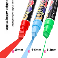 Nouveau marqueur à craie liquide 8 couleurs, pointe de 10 mm, effaçable, pour tableau noir, verre, panneau LED fluorescent, vente en gros