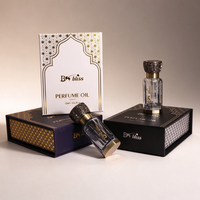 Boîte d'emballage d'huile de parfum de style arabe avec logo personnalisé, boîte cadeau rigide magnétique avec estampage doré pour flacon d'Attar Oud de 3 ml, 6 ml, 12 ml