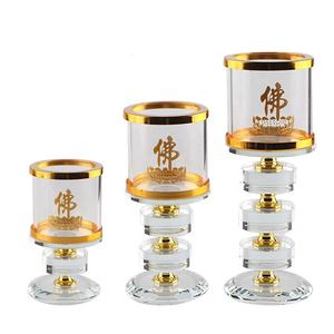 เชิงเทียนคริสตัลรูปดอกบัว ขายส่ง พร้อมคำมนตราแห่งความ<span class=keywords><strong>เมตตา</strong></span> พระสูตรหัวใจ  ฐานเชิงเทียนแก้ว - Product Image 1