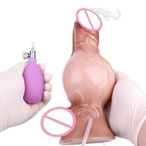 8.23Inch Big Inflatable Squirting <b>Dildo</b> Hand-Free Anal Play <b>Dildo</b> Silicone Anal Plug with Adjustable Knot Sex Toy for Women Men - Product Image 1