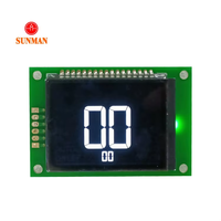 LCD Segmen 4 Digit Negatif VA Transmisi Penuh dengan Lampu Latar Putih 3.3V untuk Tampilan Thermostat HVAC SML04216