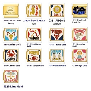 Charm a Modulo con Motivo Segno Zodiacale alla Moda per Braccialetti Fai da Te, in Acciaio Inossidabile Placcato Oro, per Braccialetti Italiani con Charm - Product Image 2