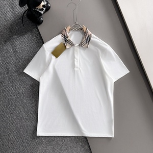 Polo de Verano Deportivo de Manga Corta con Cuello a Cuadros Burberry, Ajustado, Casual y Moderno, de Alta Calidad para Hombre - Product Image 1