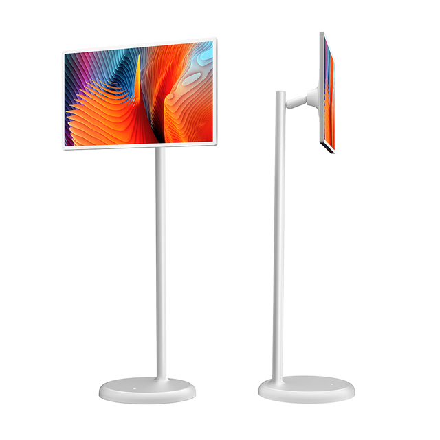 2024 New Portable Android Smart 32-Inch White LED Backlight LCD TV Fitness Rechargeable 1080p Rotating Touch HD
